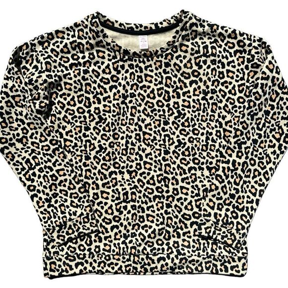 NEW Joe Fresh Girls Cheetah Print Pullover Sweatshirt Size XL - Picture 1 of 5